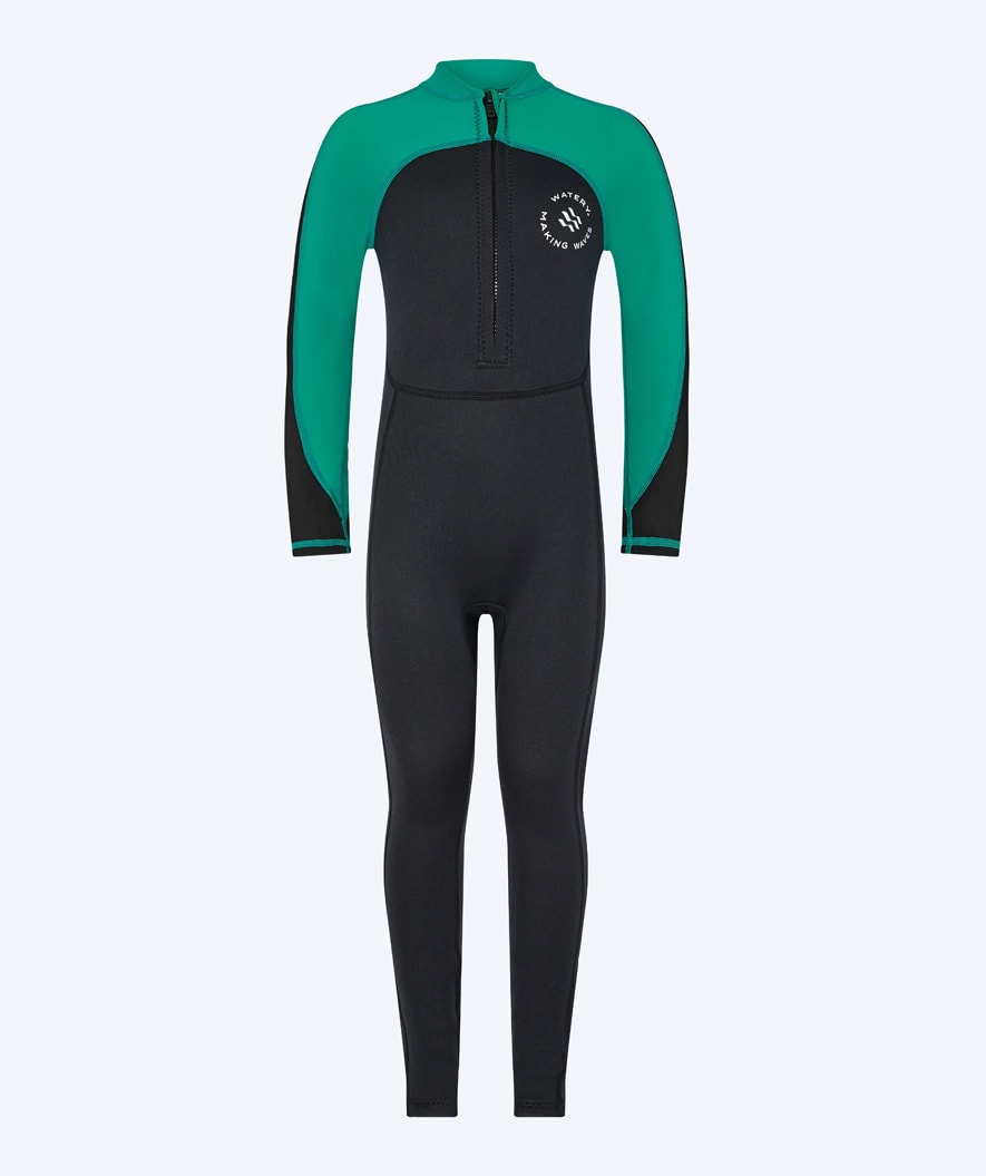 Watery wetsuit for kids - Calypso Full-Body - Green/black