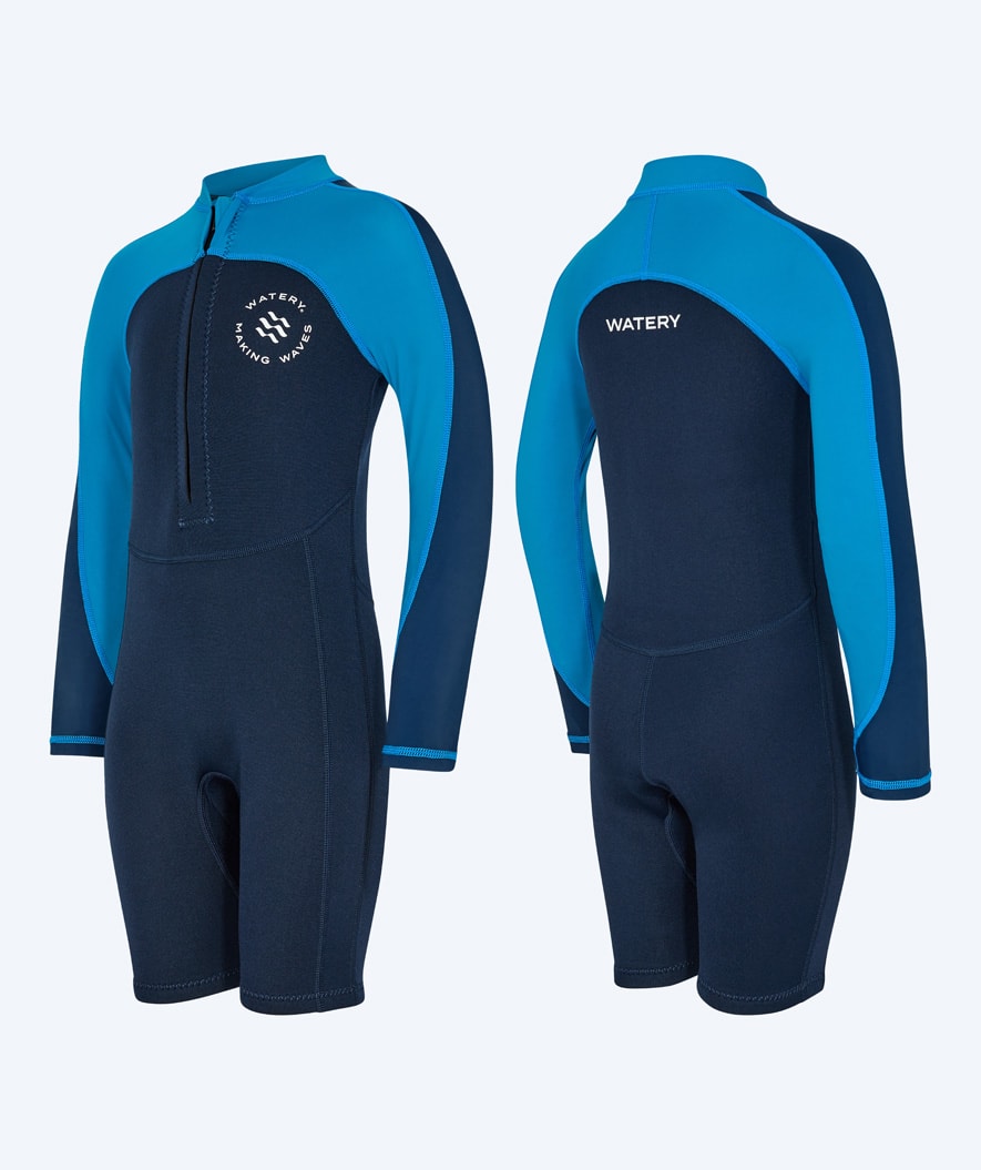 Watery wetsuit for kids - Calypso Long Sleeved - Blue/dark blue