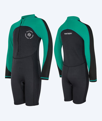 Watery wetsuit for kids - Calypso Long Sleeved - Green/black