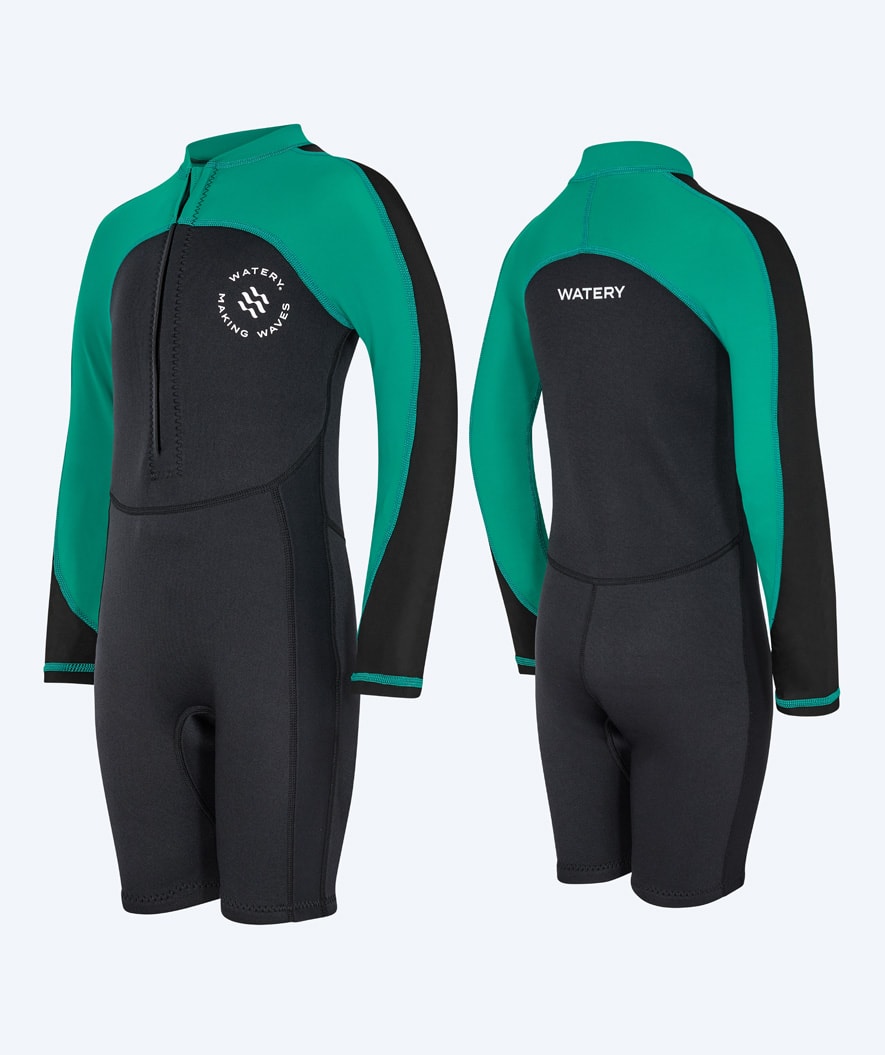 Watery UV wetsuit for kids - Calypso Long Sleeved - Green/black