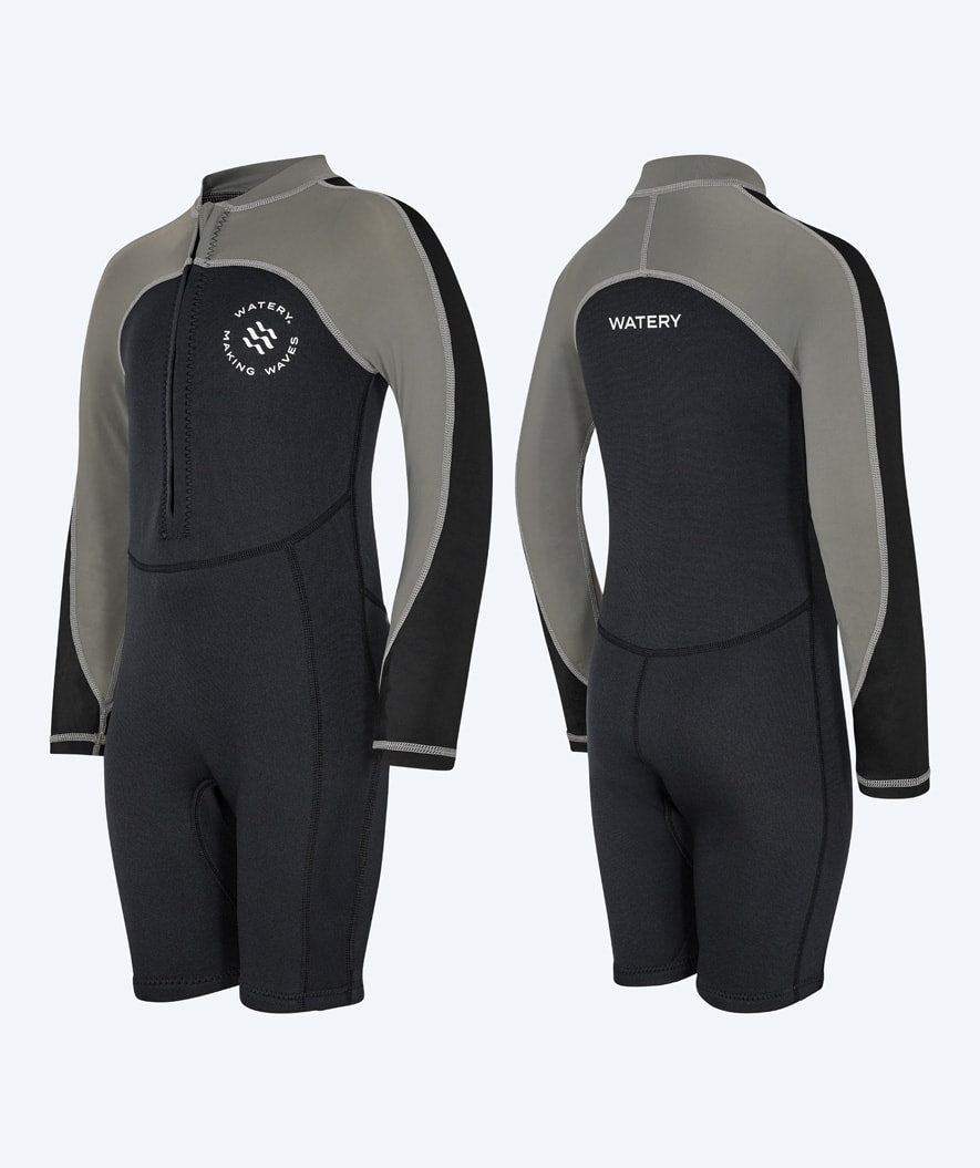 Watery wetsuit for kids - Calypso Long Sleeved - Grey/black