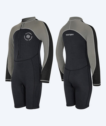 Watery UV wetsuit for kids - Calypso Long Sleeved - Grey/black