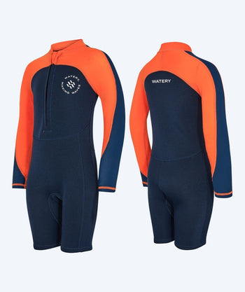 Watery wetsuit for kids - Calypso Long Sleeved - Orange/blue