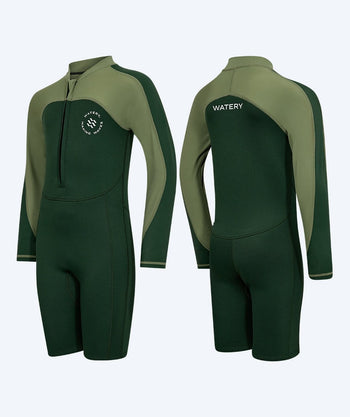 Watery UV wetsuit for kids - Calypso Long Sleeved - Green/light green