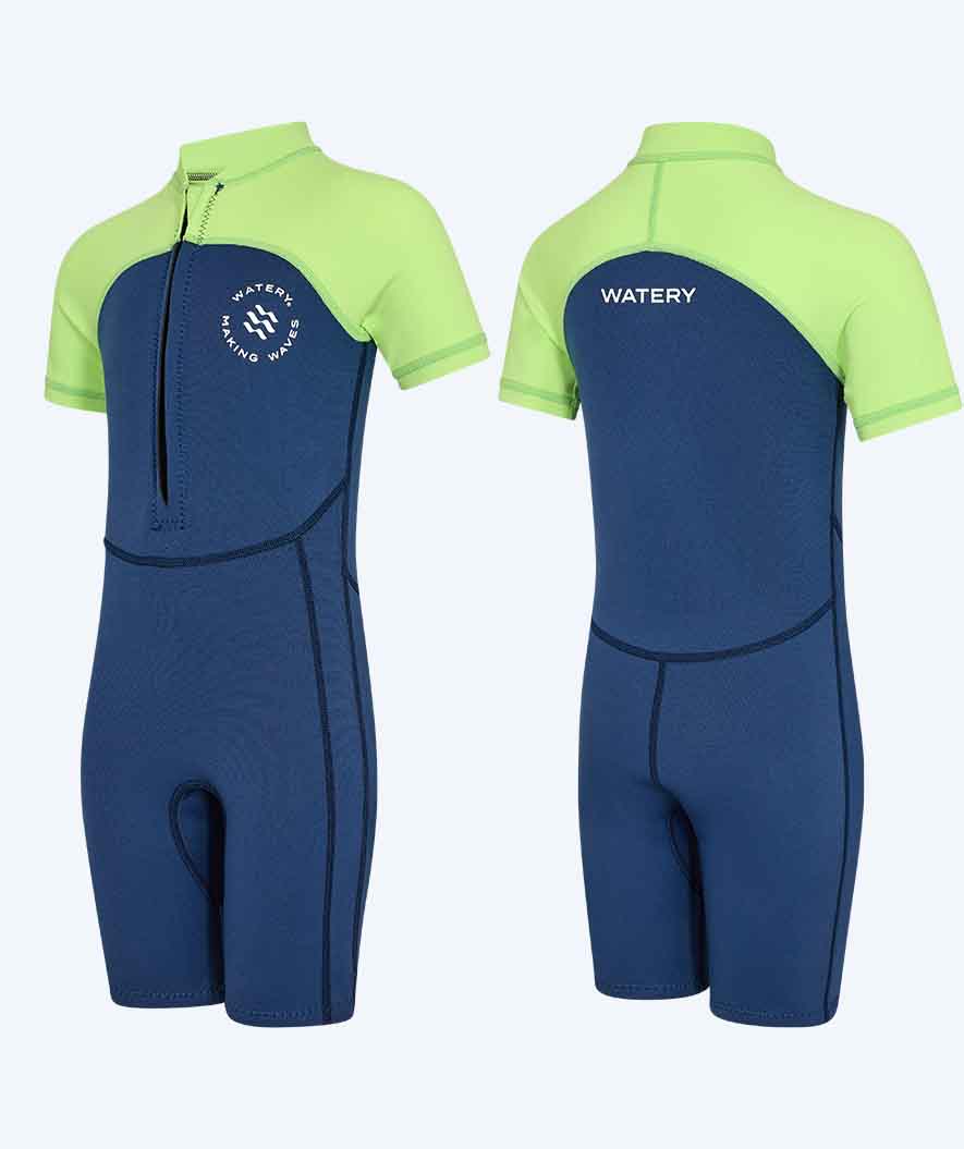 Watery UV wetsuit for kids - Calypso Shorty - Atlantic Green