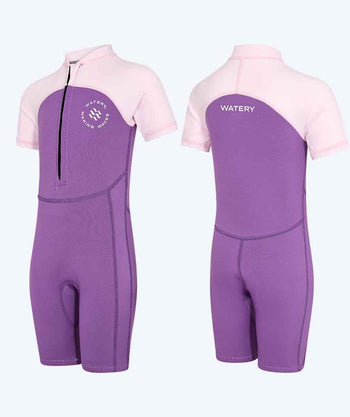 Watery UV wetsuit for children - Calypso Shorty - Atlantic Purple
