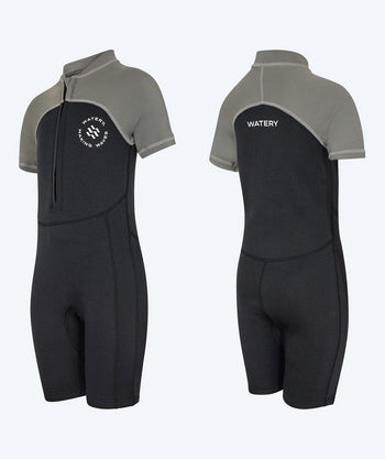 Watery UV wetsuit for kids - Calypso Shorty - Grey/black