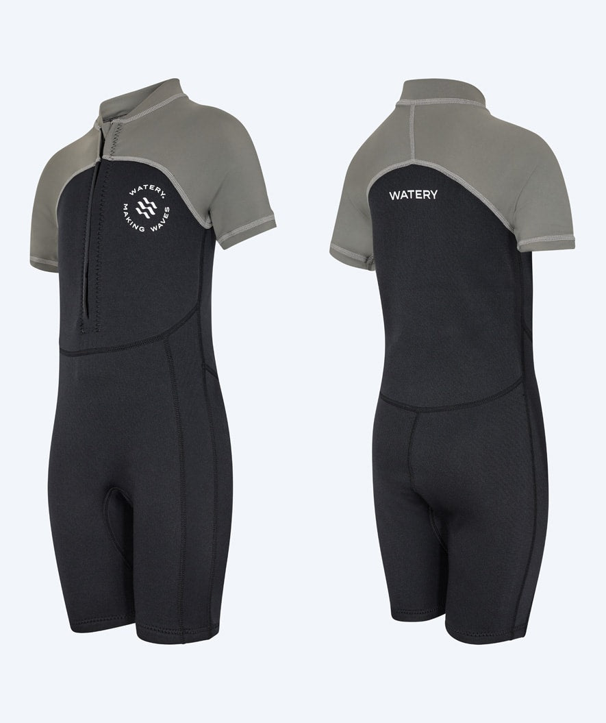 Watery UV wetsuit for kids - Calypso Shorty - Grey/black