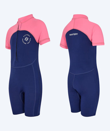 Watery UV wetsuit for children - Calypso Shorty - Pink