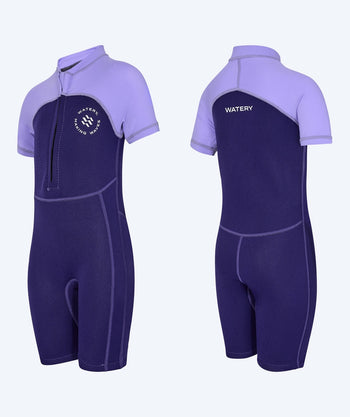 Watery UV wetsuit for kids - Calypso Shorty - Purple