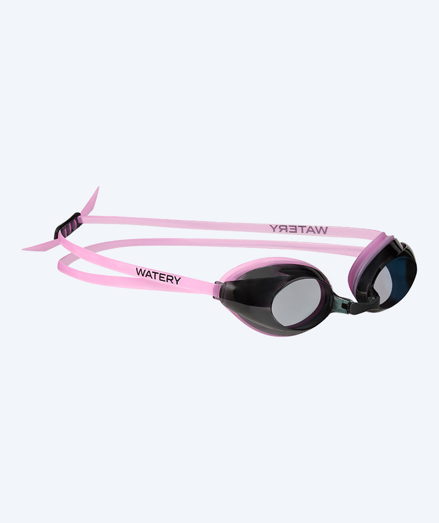 Watery farsighted swimming goggles with prescription for adults - (+2.5) – (+3.5) - Catch - Pink (Smoke lens)