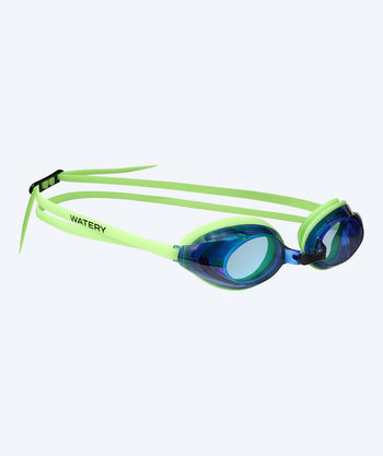 Watery nearsighted swimming goggles with prescription for kids - (-1.5) – (-8.0) - Catch - Green (Blue lens)