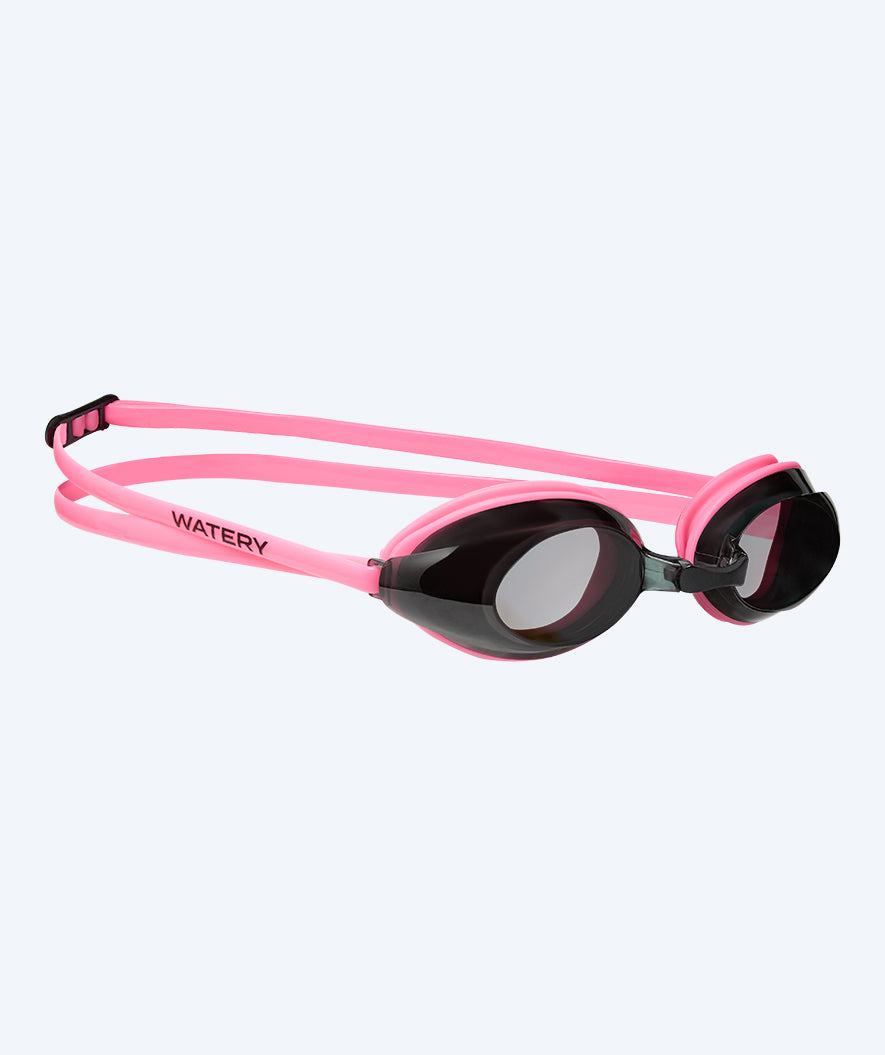 Watery nearsighted swimming goggles with prescription for kids - (-1.5) – (-8.0) - Catch - Pink (Smoke lens)