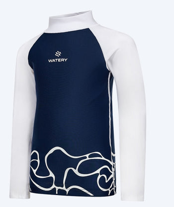 Watery UV shirt for kids - Chilton Long Sleeved Rashguard - Dark blue/white