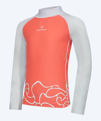 Watery UV shirt for kids - Chilton Long Sleeved Rashguard - Pink/white