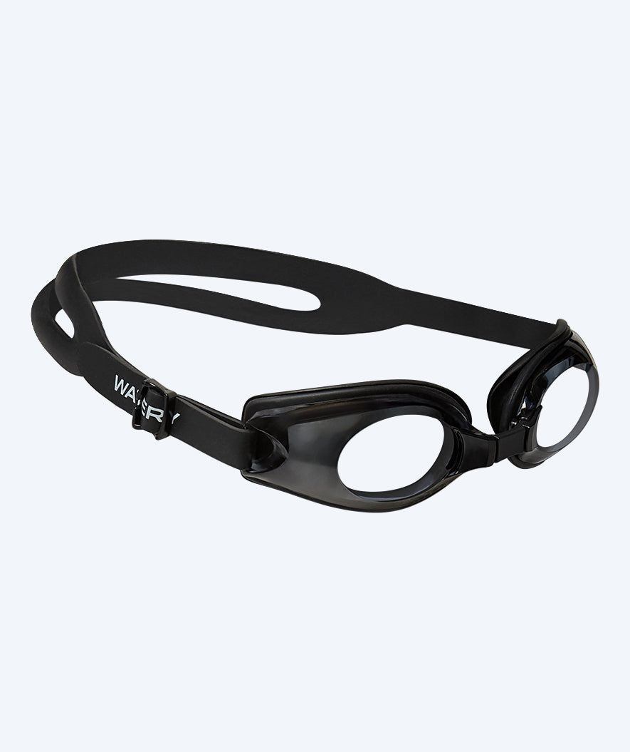 Watery nearsighted swimming goggles with prescription for adults - (-1.0) – (-8.0) - Clivia - Black
