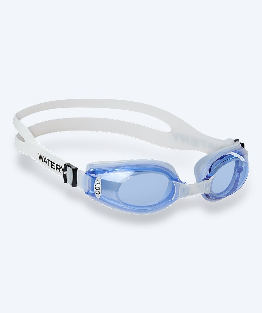 Watery nearsighted prescription swim goggles for adults - (-2.0) to (-8.0) - Clivia - Clear/blue