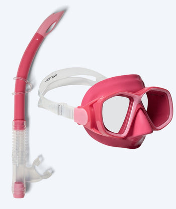 Watery Combo snorkel set for kids (4-10) - Tropical - Pink