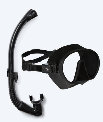 Watery Combo snorkel set for adults - Chisa/Fenton Pro - Black
