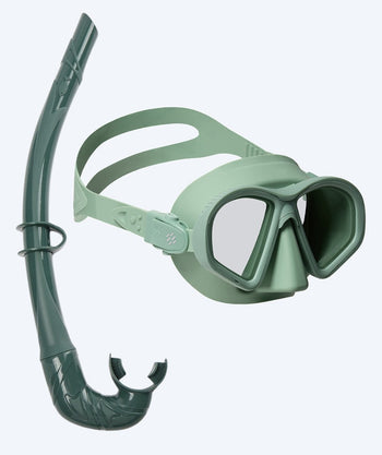 Watery Combo snorkel set for adults - Douglas/Cliff - Green/Dark green