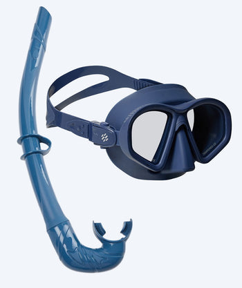 Watery Combo snorkel set for adults - Douglas/Cliff - Dark blue/Blue