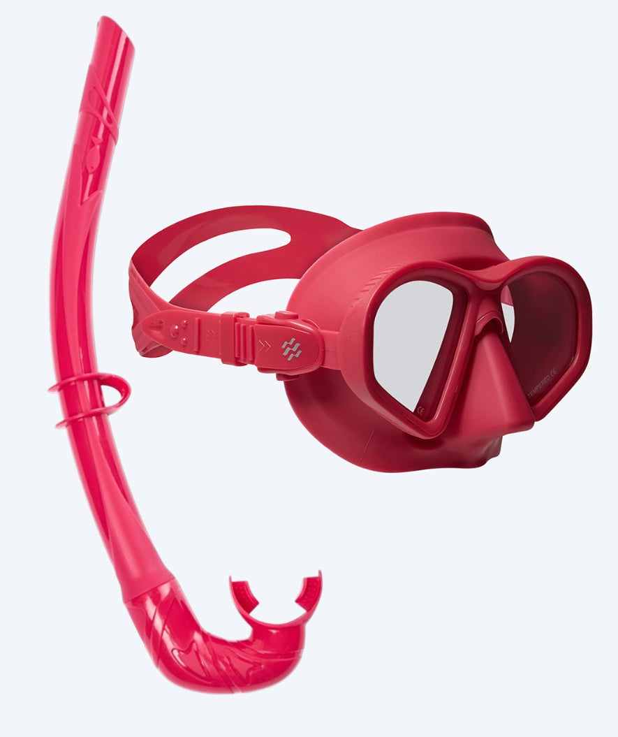 Watery Combo snorkel set for adults - Douglas/Cliff - Dark red/Red