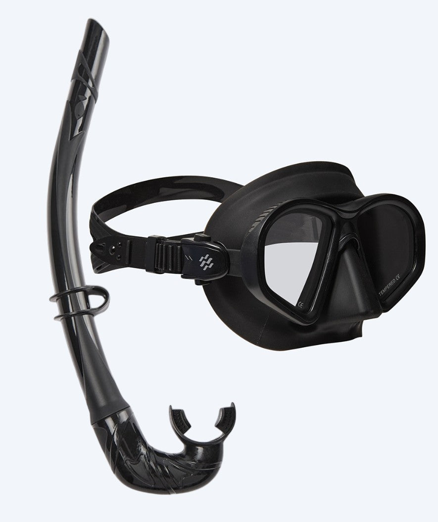 Watery Combo snorkel set for adults - Douglas/Cliff - Black