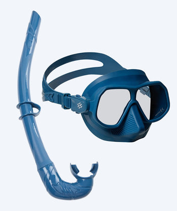 Watery Combo snorkel set for adults - Oceana/Cliff - Dark blue/Blue