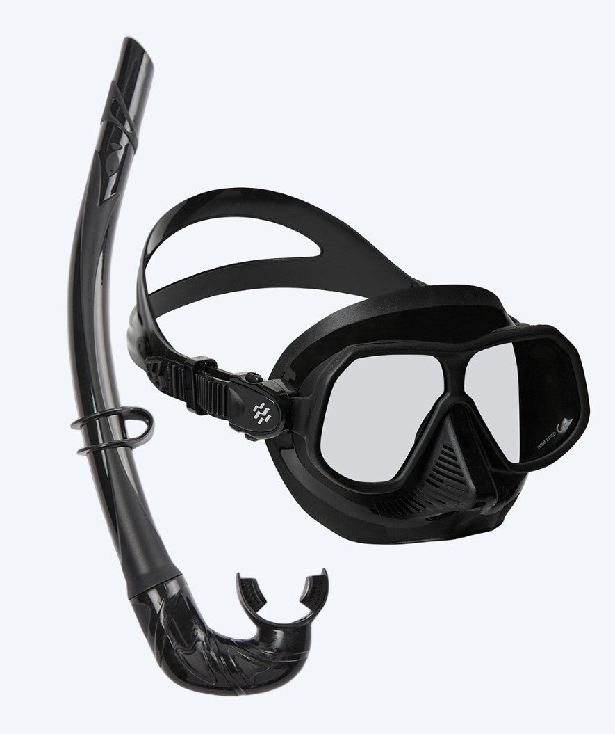 Watery Combo snorkel set for adults - Oceana/Cliff - Black