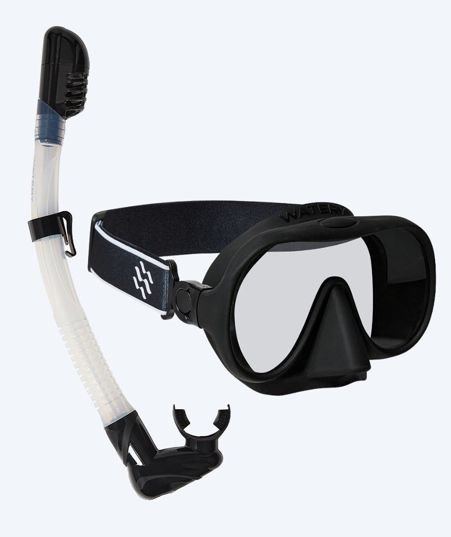 Watery Combo snorkel set for adults (from 15 years) - Alton - Black
