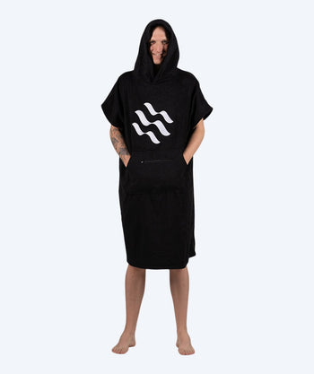 Watery bathing poncho for adults - Cotton - Black