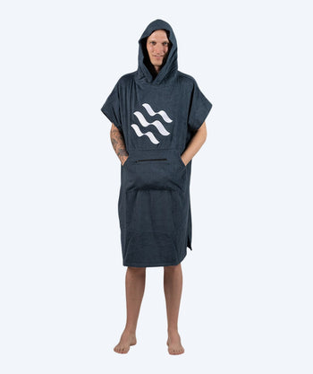 Watery bathing poncho for adults - Cotton - Dark blue