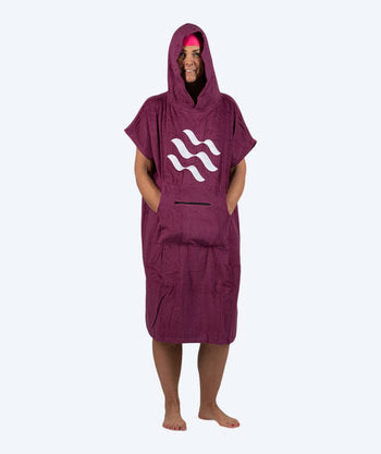 Watery bathing poncho for adults - Cotton - Purple