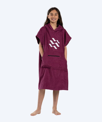 Watery bathing poncho for junior - Cotton - Purple