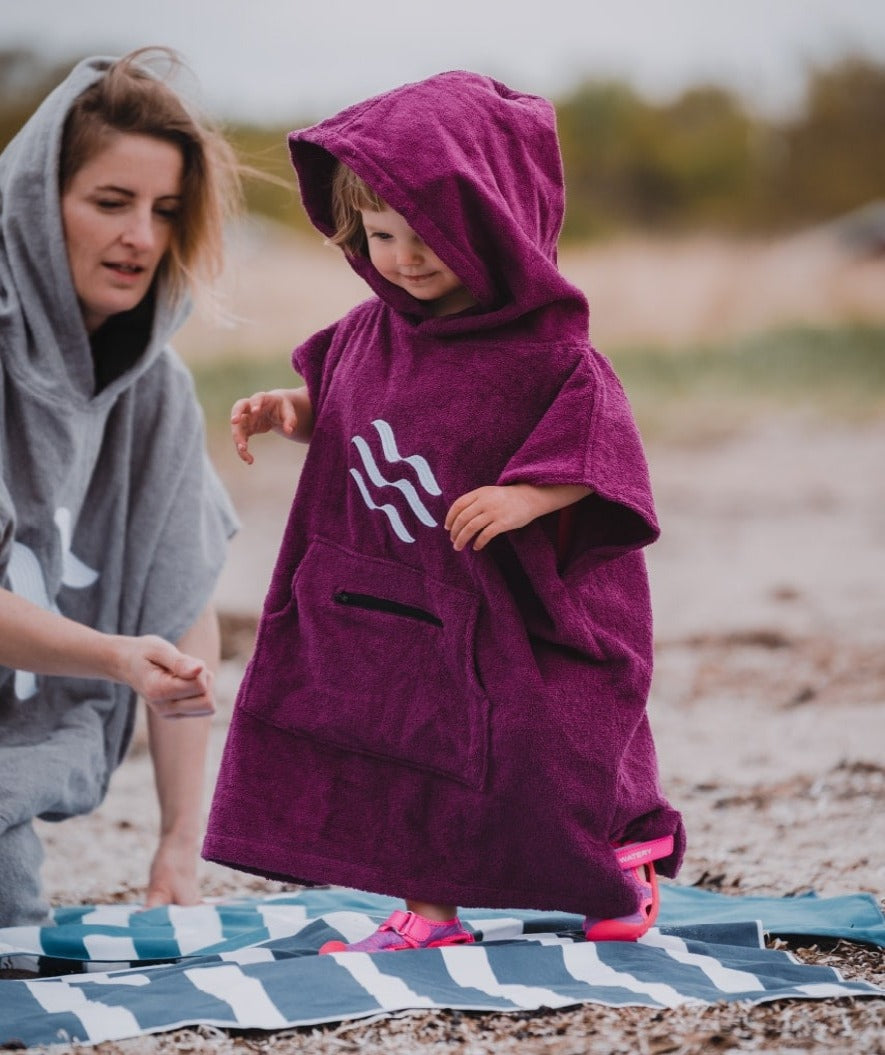 Watery bathing poncho for kids - Cotton - Dark blue