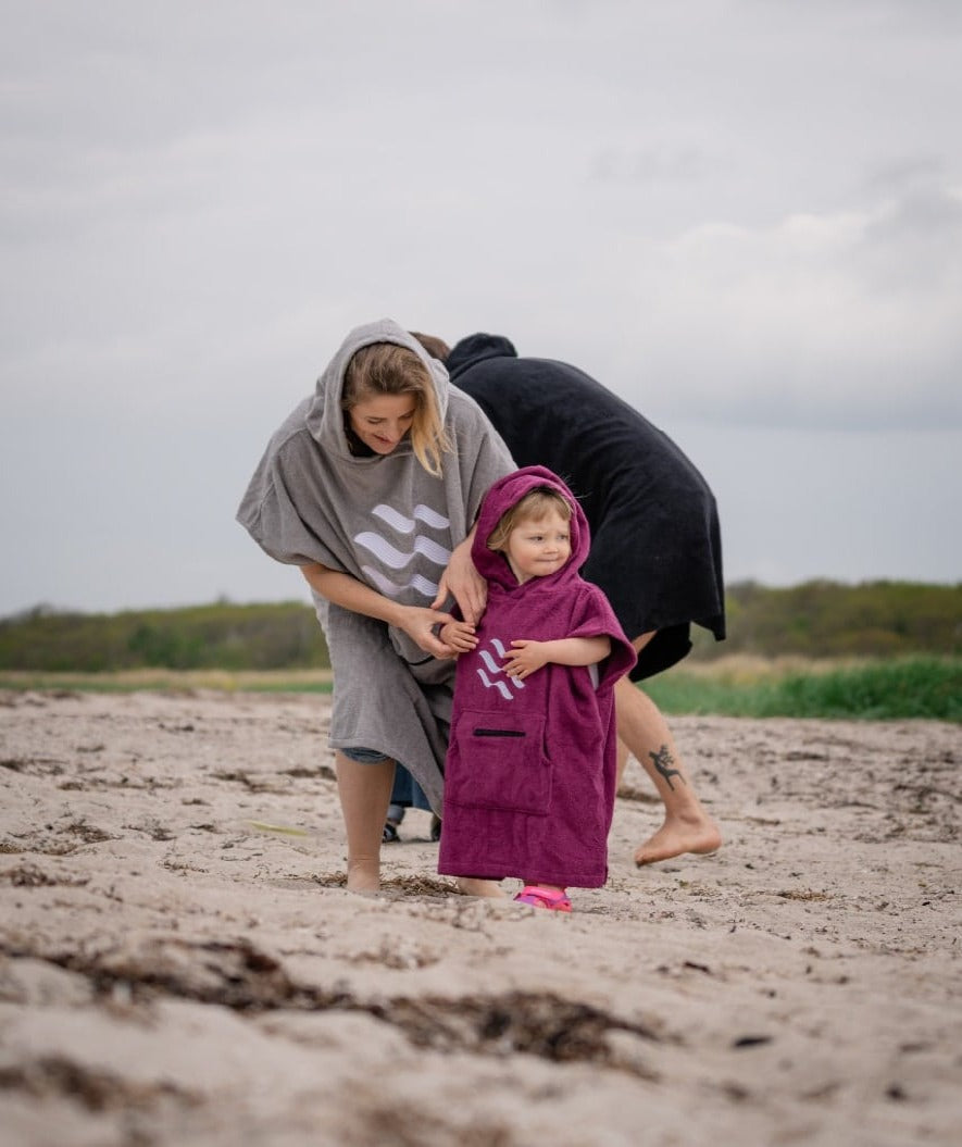 Watery bathing poncho for kids - Cotton - Dark blue