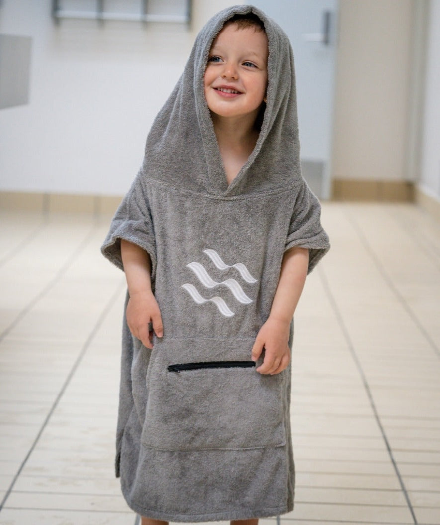 Watery bathing poncho for kids - Cotton - Dark blue