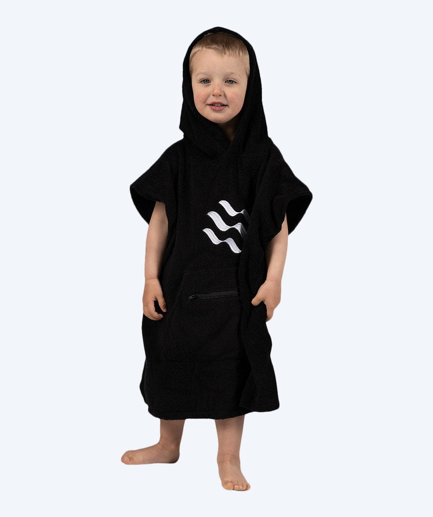 Watery bathing poncho for kids - Cotton - Black