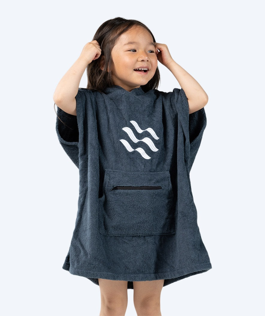 Watery bathing poncho for kids - Cotton - Dark blue