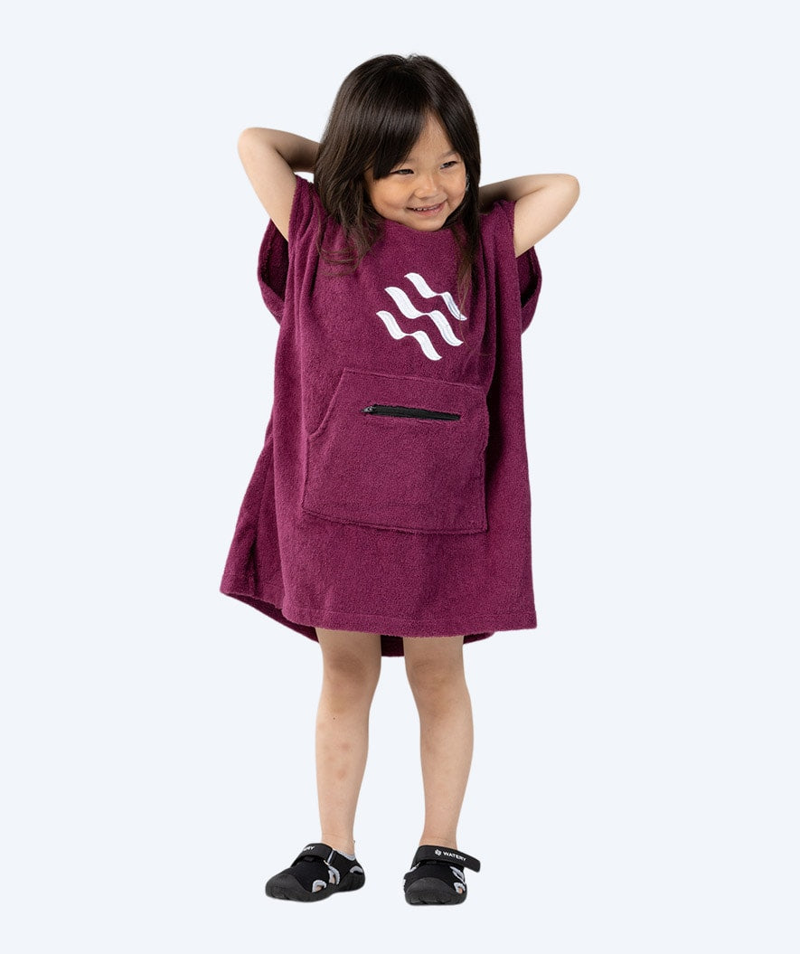 Watery bathing poncho for kids - Cotton - Purple