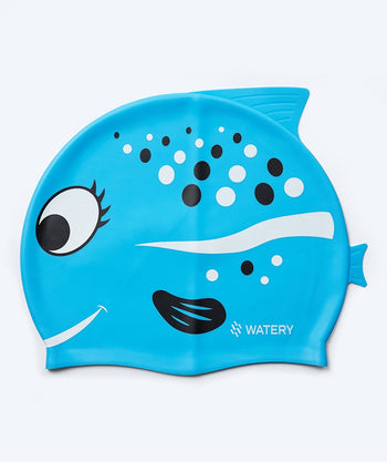 Watery swim cap for children - Dashers - Fish (Light Blue)