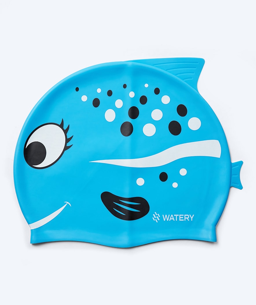 Watery swimming cap for kids - Dashers - Fish (Light blue)