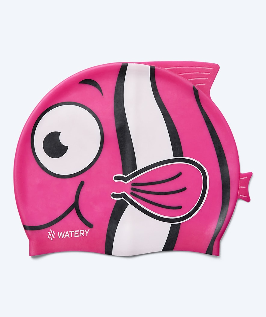 Watery swim cap for kids - Dashers - Fish (Pink)
