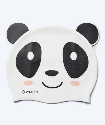 Watery swim cap for kids - Dashers - Panda Bear (White/Black)