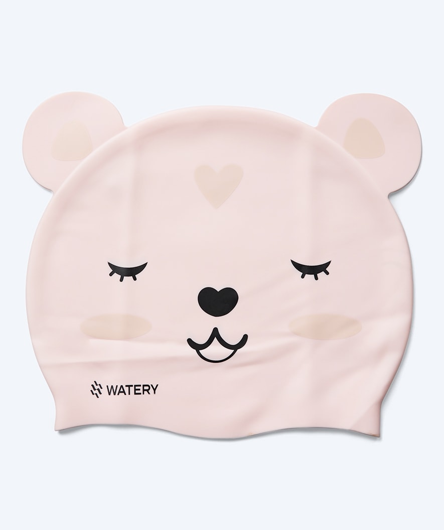 Watery swim cap for kids - Dashers - Teddy (Pink)