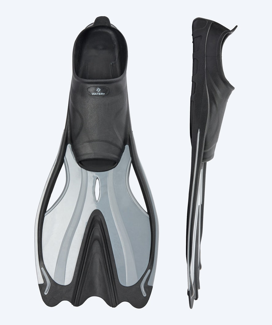 Watery diving fins - Delphina - Black/grey