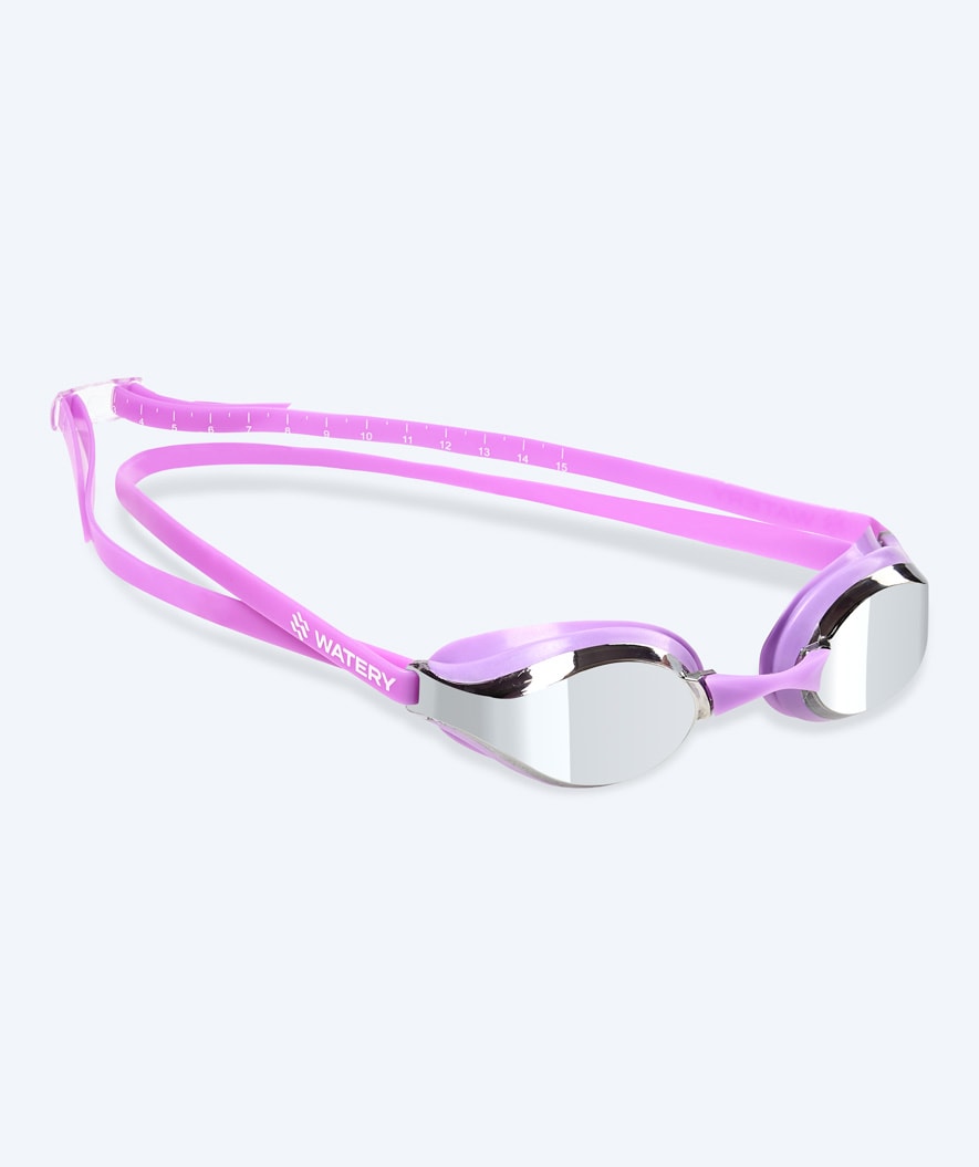 Watery Elite swim goggles - Poseidon Mirror - Purple/silver