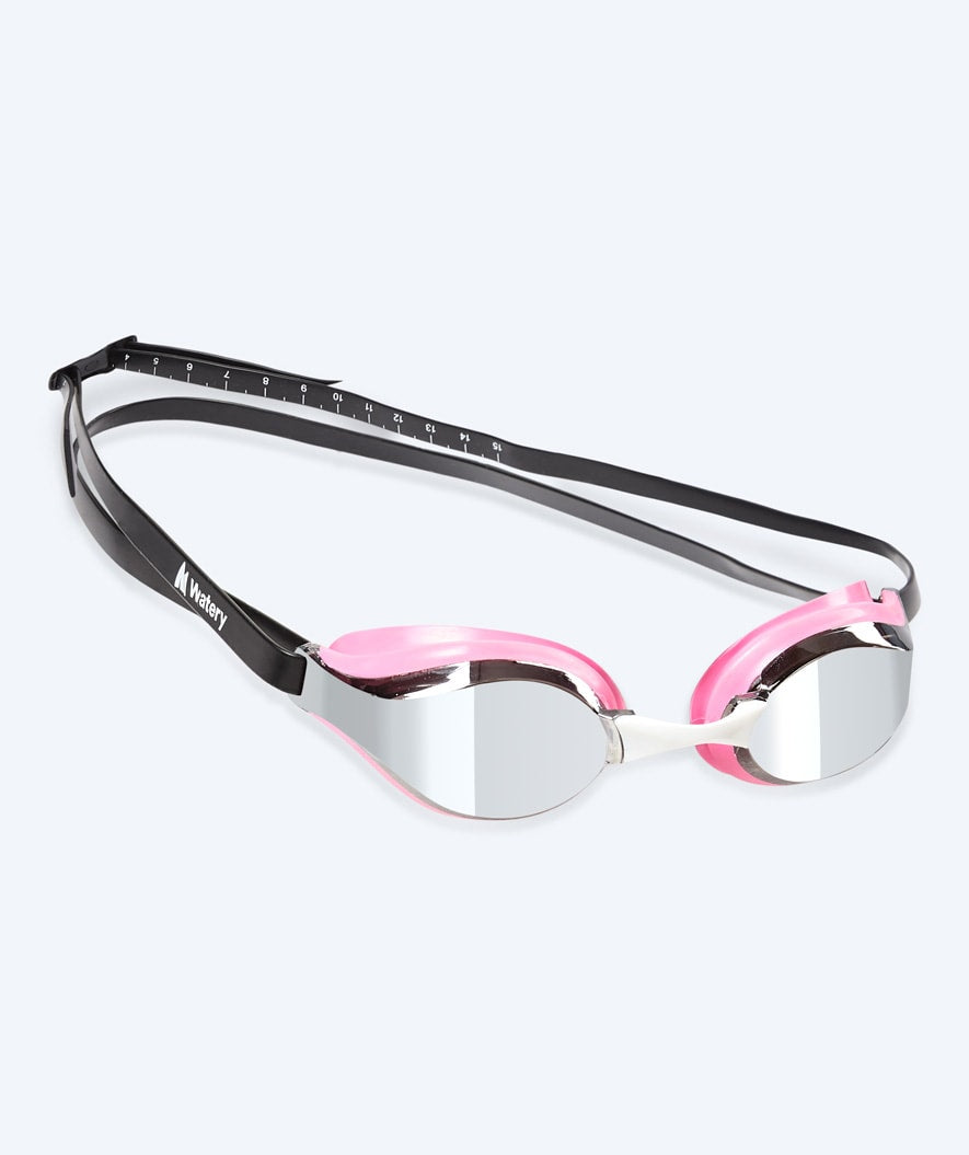 Watery Elite swim goggles - Poseidon Mirror - Pink/silver