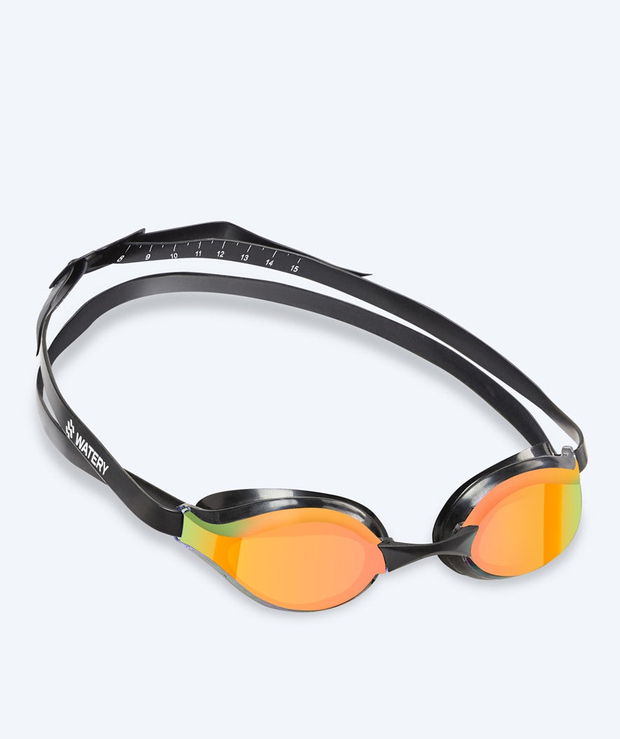 Watery Elite swim goggles - Poseidon Mirror - Black/gold
