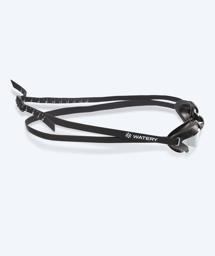 Watery Elite swimming goggles - Poseidon Ultra Mirror - Black/silver